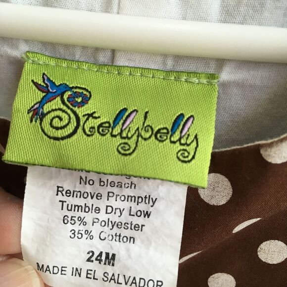 STELLYBELLY BROWN AND WHITE POLKA DOT ROMPER WITH APPLIQUED TURKEY - Picture 6 of 6